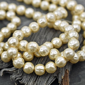 Czech Glass Beads Pearl Beads Czech Glass Pearls Baroque Pearl Beads Cream Pearl Beads 8mm or 10mm Choose Your Quantity image 3