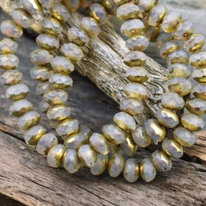 Czech Glass Beads - Rondelle Beads - Picasso Beads - Fire Polished Beads - 3x5mm - 30pcs - (825)