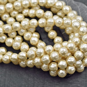 Czech Glass Beads Pearl Beads Czech Glass Pearls Baroque Pearl Beads Cream Pearl Beads 8mm or 10mm Choose Your Quantity image 5