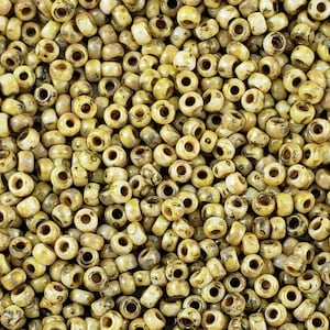 11/0 Seed Beads - Miyuki 11-4512 - Opaque Yellow - Picasso Beads - Size 11 Beads - 5&quot; Tube - 22 grams (A248)