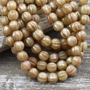 Melon Beads Picasso Beads Czech Glass Beads Round Beads 6mm 25pcs 605 image 4