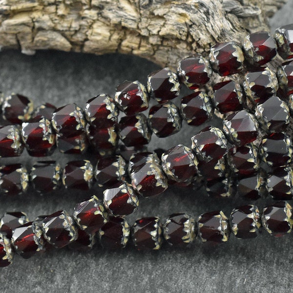 Picasso Beads - Cathedral Beads - 6mm Beads - Czech Glass Beads - Fire Polish Beads - 25pcs - 6mm - (858)