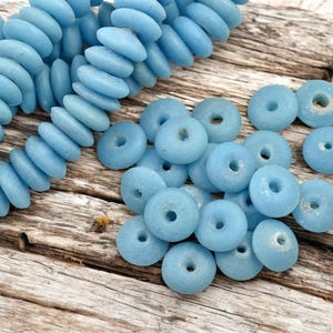 African Glass Beads - Recycled Glass Beads - Ashanti Glass - Heishi Beads - 13-15mm