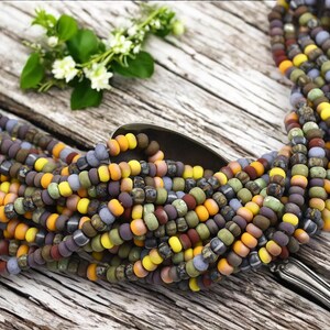 Picasso Seed Beads - Aged Picasso Beads - Czech Glass Beads - Size 5 Seed Beads - 5/0 - 21&quot; Strand - (1945)