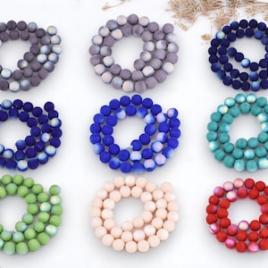 10mm Beads - Chinese Glass Beads - Frosted Beads - 10mm - 15&quot; Strand - Choose Your Color