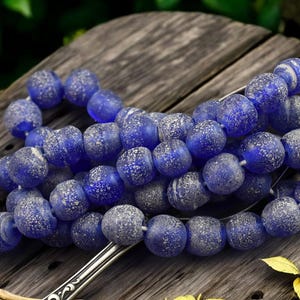 Recycled Glass Beads - Indonesian Glass Beads - Pompeii Beads - Java Beads - 24" Strand - (J09)