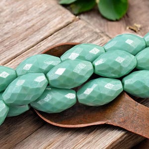 Czech Glass Beads - Large Glass Beads - Fire Polished Oval - Oval Beads - 20x12mm - 6pcs - (5421)