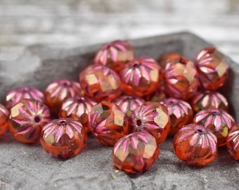 Czech Glass Beads - Rondelle Beads - Fire Polished Beads - Cruller Rondelle - 6x9mm - 25pcs - (6112)