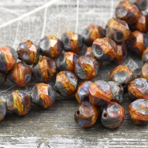 Picasso Beads Czech Glass Beads Central Cut Round Beads Baroque Beads 8mm 16pcs 3883 image 4