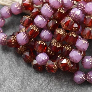 Czech Glass Beads Cathedral Beads Picasso Beads New Czech Beads Fire Polish Beads 15pcs 8mm 4532 image 3