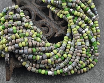 Aged Picasso Beads - Matte Seed Beads - Size 6 Seed Beads - Picasso Seed Beads - Czech Glass Beads - 6/0 - 20" Strand - (4452)