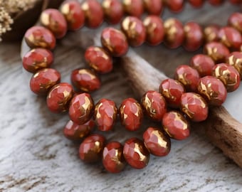 Czech Glass Beads - Rondelle Beads - Fire Polished Beads - Czech Glass Rondelle - 25pcs - 5x7mm - (3982)