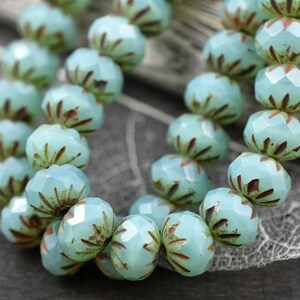 Picasso Beads Rondelle Beads Czech Glass Beads Czech Glass Rondelle Firepolish Beads 6x9mm 25pcs 1977 image 2