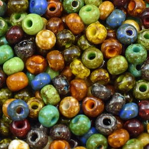 Picasso Beads Czech Glass Beads Seed Beads Size 2 Beads 2/0 Beads 6x4mm image 4