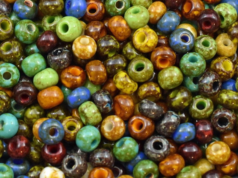 Picasso Beads Czech Glass Beads Seed Beads Size 2 Beads 2/0 Beads 6x4mm image 4