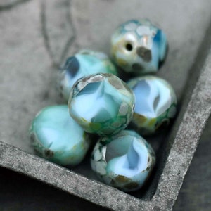 Picasso Beads Czech Glass Beads 12mm Beads Fire Polished Beads Chunky Beads Round Beads 6pcs 12mm 5668 image 1