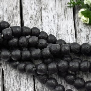 Fair Trade Beads -  Ghana Beads - Recycled Glass Beads - African Glass Beads - Approx 10-11mm - 20" Strand - (J58)