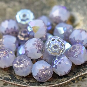 Czech Glass Beads Cathedral Beads Purple Beads Fire Polish Beads Choose from 6mm or 8mm image 6