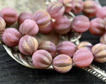 Melon Beads - Czech Glass Beads - Round Beads - Picasso Beads - Bohemian Beads - Choose from 10mm or 12mm