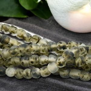 Recycled Glass Beads - African Glass Beads - Fair Trade Beads -  Approx 11-12mm - 20&quot; Strand - (J26)