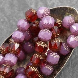 Czech Glass Beads - Cathedral Beads - Picasso Beads - New Czech Beads - Fire Polish Beads - 15pcs - 8mm - (4532)