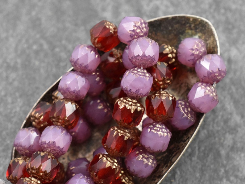 Czech Glass Beads Cathedral Beads Picasso Beads New Czech Beads Fire Polish Beads 15pcs 8mm 4532 image 1