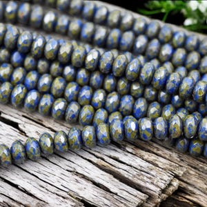 Picasso Beads - Czech Glass Beads - Rondelle Beads - Fire Polished Beads - Czech Glass Rondelle - 21pcs - 5x7mm - (190)