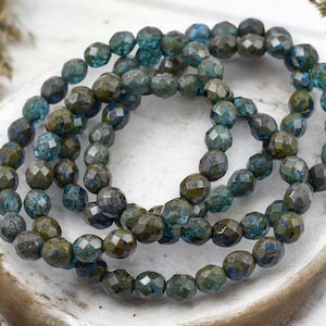 Picasso Beads - Czech Glass Beads - 8mm Beads - Fire Polished Beads - Round Beads - 25pcs - (B913)