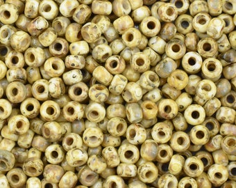 8/0 - 6/0 Seed Beads - Miyuki 4512 - Yellow Seed Beads - Picasso Beads - Size 6 Seed Beads - Size 8 Seed Beads - 15 grams