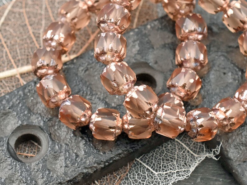 Czech Glass Beads Cathedral Beads Fire Polished Beads 6mm Beads Copper Beads 15pcs 5169 image 4