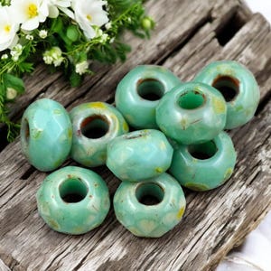 Picasso Beads - Czech Glass Beads - Large Hole Beads - Large Hole Rondelle - Rondelle Beads - Roller Rondelle - 5x8mm - 25pcs - (5612)