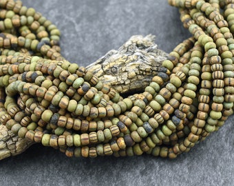 Aged Picasso Beads - Seed Beads - Czech Glass Beads - Size 5 Seed Beads - 5/0 - 20" Strand - (2254)