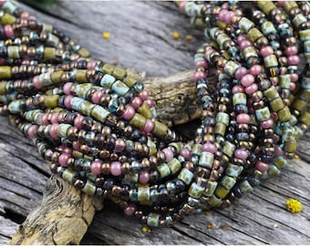 Picasso Seed Beads - Aged Picasso Beads - Czech Glass Beads - Size 6 Seed Beads - 6/0 - 20&quot; Strand - (2301)