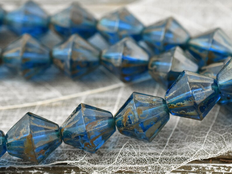 Picasso Beads Czech Glass Beads Bicone Beads Large Glass Beads Chunky Beads Czech Bicone 15mm 3745 image 2