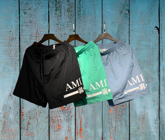 Amiri Shorts men s Designer Graphic Shorts Drawstring Waist Cool Track Gym Workout Shorts Etsy