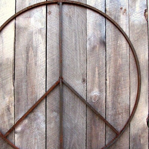 42 inch Giant Metal Peace Sign Wreath with Standoffs- Wall Art- indoor or outdoor