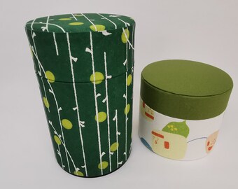 Tea canister / tea caddy / tea can / Japanese Washi paper / paper box / made in Kyoto