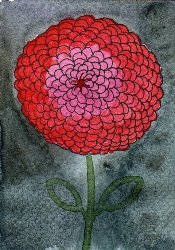 Watercolor Painting: Watercolor Flower Painting Mini Art | Etsy