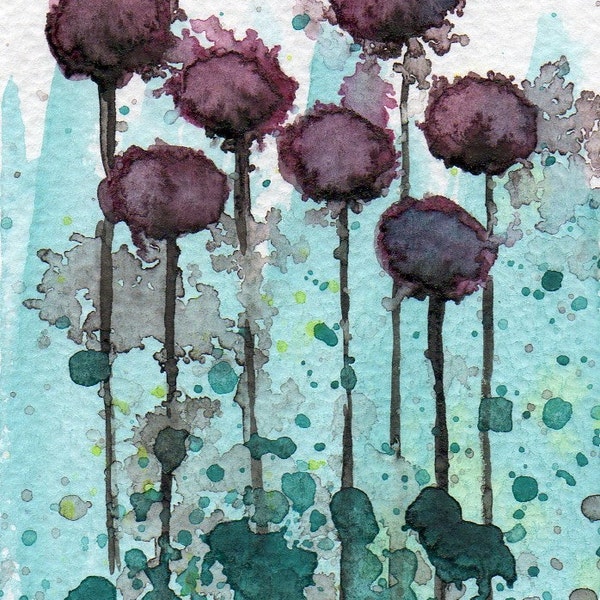 Frozen in Time -- Original Watercolor Flower Painting ACEO