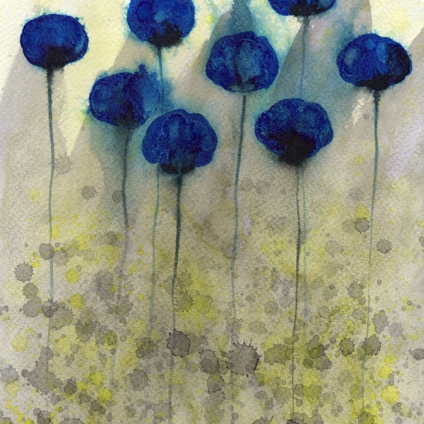 Yellow Gray Wall Art Etsy