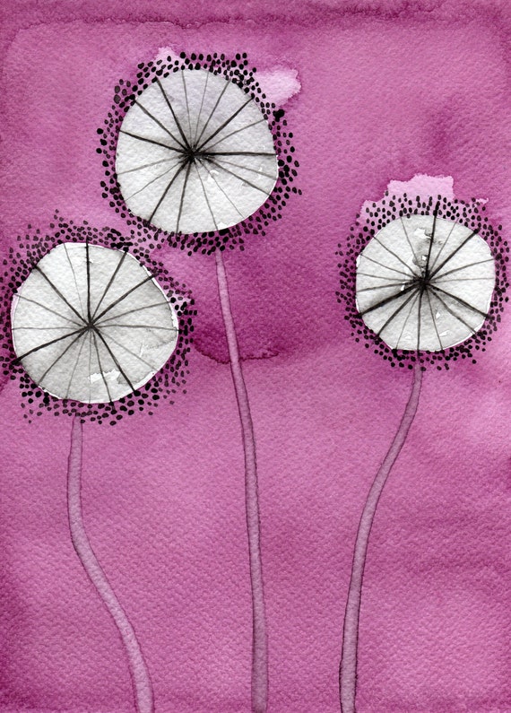 Minimalist Pink Embroidery Art Print Minimalist Pink Embroidery Art Print