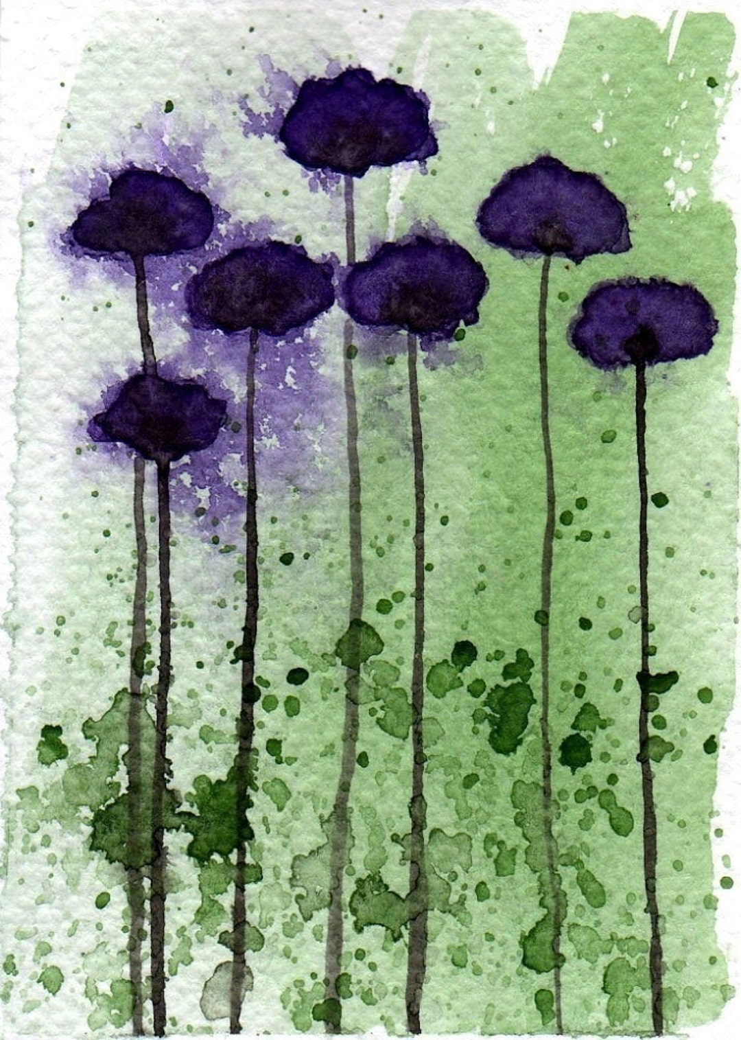 Watercolor Painting: Watercolor Flower Painting Mini Art Print Break ...