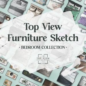 Top View Furniture Sketch – Bedroom COLLECTION