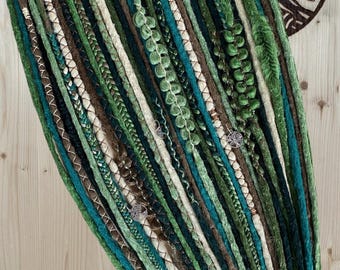 Set Cyberdread Fata dei Boschi • Dreadlock Sintetici Verdi • Look Fantasy Elfico • Cosplay, Rave, Festival, Fairycore