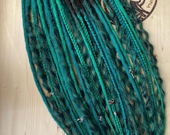 Set Cyberdread Sirena • Dreadlock Sintetici Verdi • Look Fantasy Elfico • Cosplay, Rave, Festival, Fairycore