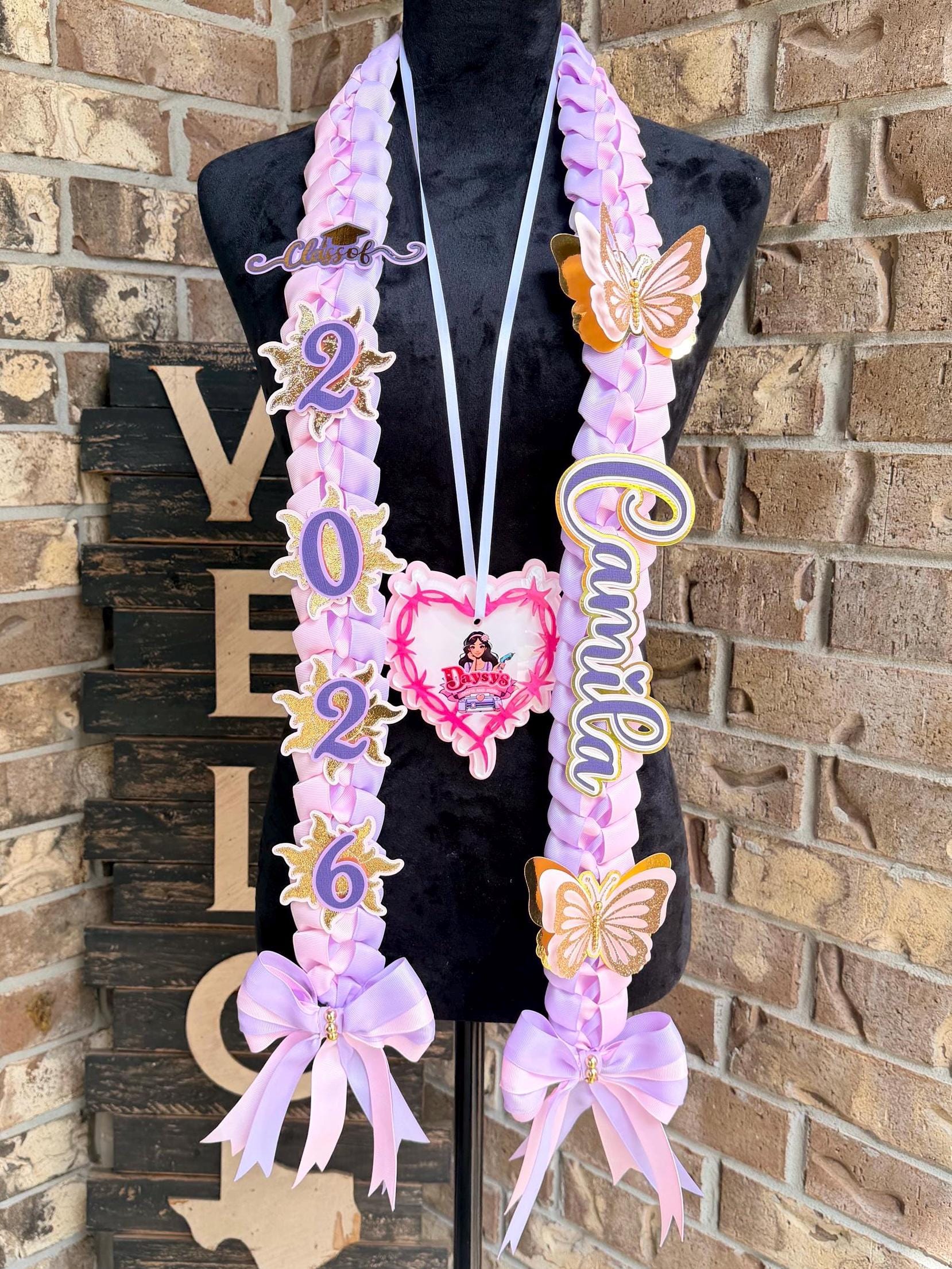 Pink Floral Graduation Lei Necklace with Celebration Medals Amazon.com: Fresh Hawaiian Orchid Lei, Pink Dendrobium  main image 3