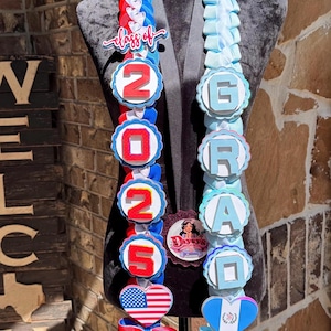 USA GUATEMALA Lei Graduation Lei Graduate Lei 2026 Senior graduate Graduation Lei Promotion Gift Lei Senior Night Gift Lei Braided Ribbon