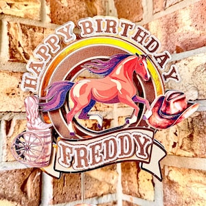 Cowboy Cake Topper Western theme cake topper horse cake topper birthday cake topper horse theme topper rodeo bash cake first birthday