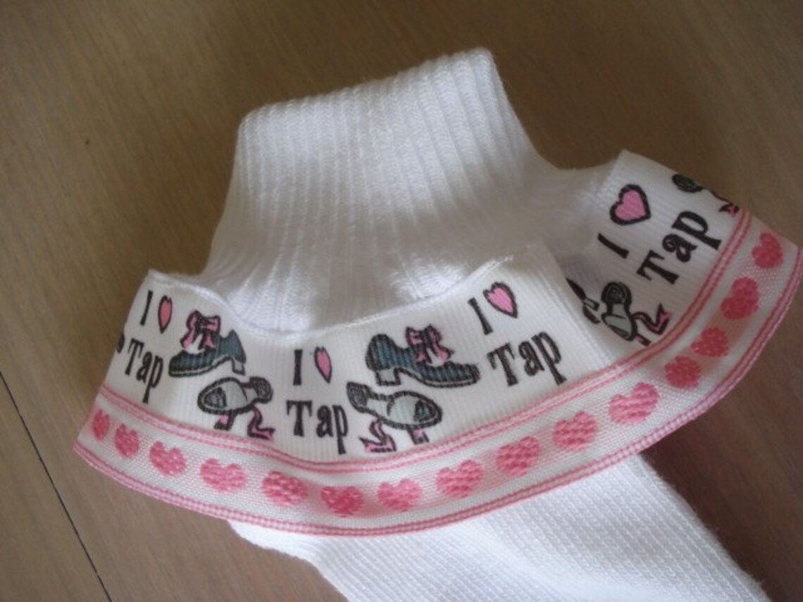 Ruffle Socks With Tap Shoes and Hearts for Tap Dance Class Etsy