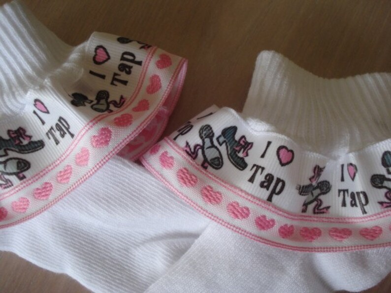 Ruffle Socks With Tap Shoes and Hearts for Tap Dance Class Etsy